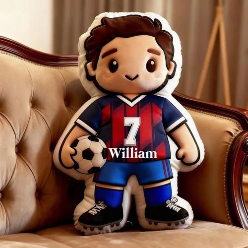 Vista 13 de Mostop Almohada de fútbol personalizada con nombre y número personalizados, regalos de cumpleaños de Navidad para niños, papá, deportes, atletas