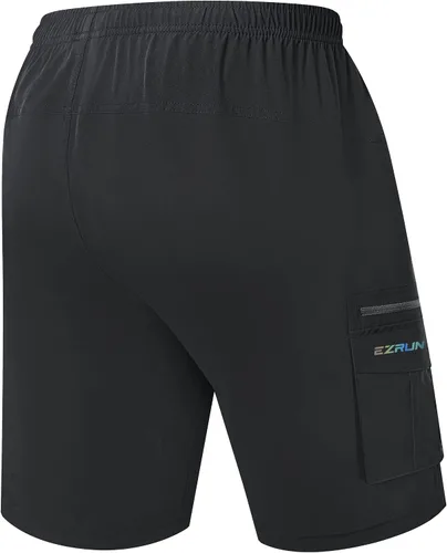 Vista 2 de EZRUN - Pantalones cortos de ciclismo de montaña acolchados 3D para hombre