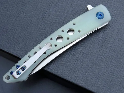 Vista 8 de Eafengrow EF943 EDC Cuchillo plegable D2 hoja de acero G10 Mango Flipper Cuchillos con clip de bolsillo para camping, senderismo, supervivencia al
