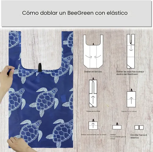 Vista 7 de BeeGreen Bolsas de comestibles reutilizables plegables, paquete de 12 bolsas grandes y bonitas, bolsa de regalo de tela lavable resistente con asas