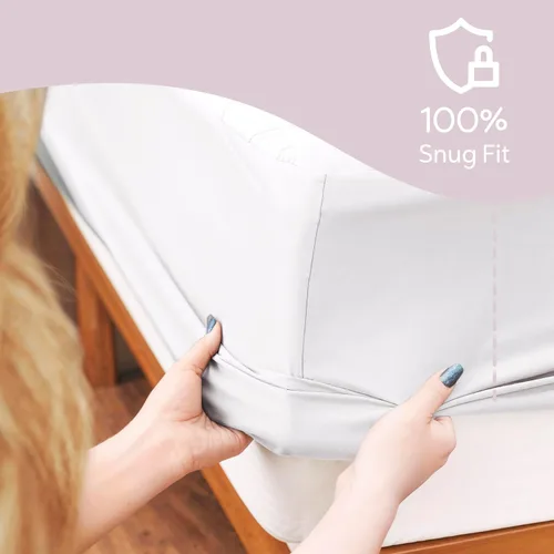 Vista 2 de Hearth & Harbor Funda acolchada para colchón tamaño Queen, 100% impermeable, funda de colchón ajustable con bolsillo profundo de 8 a 21 pulgadas