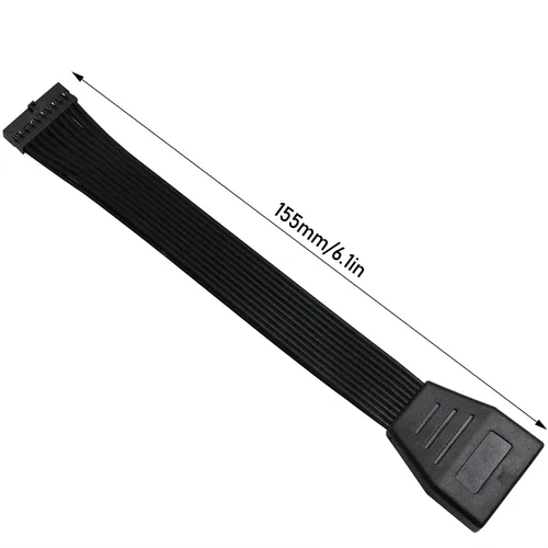 Vista 2 de 1 unidad USB 3.0 19/20 pin macho a USB 3.0 20 pin hembra extensor, cable de extensión de cabecera USB 3.0, adaptador de placa base de 1 unidad