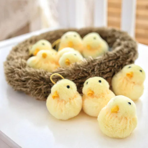 Vista 4 de Juego de muñecas de gallina de peluche con nido y pollitos – Divertida decoración de fiesta para madre, gallina y pollitos, regalos para niños