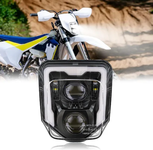 Vista 8 de RAMJET4X4 LED Faro de Moto de Tierra Motocross con Marco Compatible con 2017-2024 Husqvarna FE 250 350 450 501 701, TE150 250i 300i, FC250 350 450