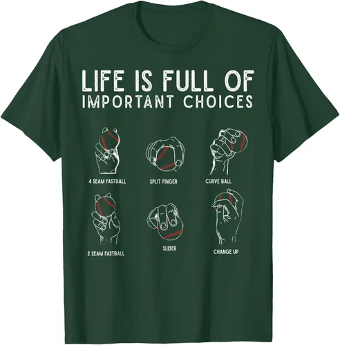 Vista 72 de Tipos de béisbol Pitches Life Choices Jugador Camiseta