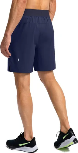 Vista 3 de Pantalones deportivos para hombres, pantalones cortos livianos y de secado rápido para gimnasio y entrenamiento atlético con bolsillos