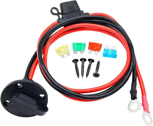 Vista 6 de Conector de cable de extensión de conector SAE a junta tórica de 39.3 pulgadas 10 AWG con 5 fusibles, compatible con generador solar, generador