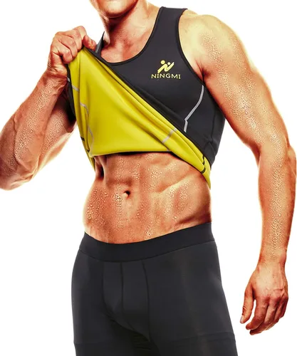 Vista 7 de NINGMI Chaleco de neopreno para hombre, chaleco de neopreno para entrenamiento de cintura, chaleco con peso, recortador de cintura, sauna para correr