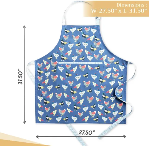 Vista 1074 de Maison d' Hermine Delantales para mujer con bolsillo, 100% algodón (27.50 x 31.50 pulgadas)