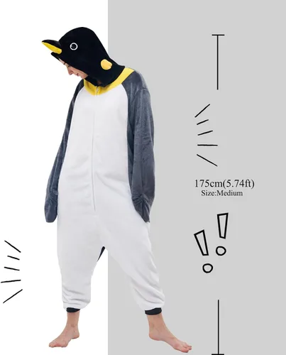 Vista 5 de NEWCOSPLAY Unisex Adult Onesie Pajamas Animal One Piece Costume Cosplay Sleepwear