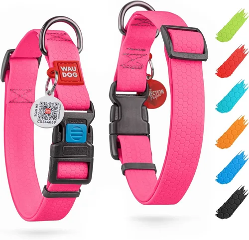 Vista 34 de WAUDOG Collar de perro impermeable – Collar ajustable para perros grandes, pequeños y medianos – Collares resistentes con cierre de metal duradero