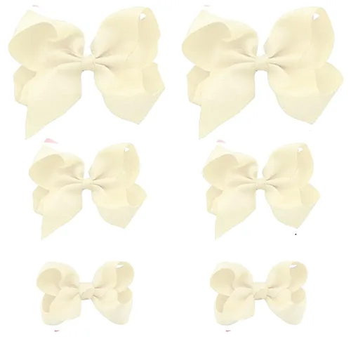 Vista 16 de Moños negros para niñas, 6 piezas de moños de cinta de grogrén hechos a mano con pinzas de cocodrilo, accesorios para el cabello para niñas