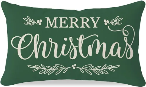 Vista 11 de Fundas de almohada PANDICORN ANDICORN Merry Christmas de 12 x 20 pulgadas, color rojo Rojo navideño