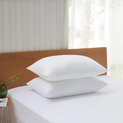 Vista 2 de Acanva Almohada básica de cama suave para dormir, tamaño Queen, color blanco, 2