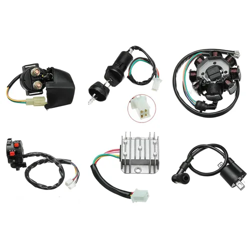 Vista 4 de MasoAuto Kit de arnés de cableado eléctrico, bobina de encendido CDI regulador para ATV QUAD 150/200/250CC