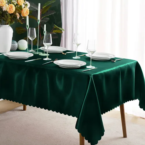 Vista 17 de KKJIAF Paquete de 1 mantel de satén negro de 58 x 102 pulgadas, rectangular, brillante, sedoso y suave, para decoración de banquete de boda, fiesta