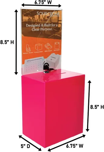 Vista 3 de Caja de donación alta premium para caridad con letrero Holde de 6.75 ″ x 8.5 ″