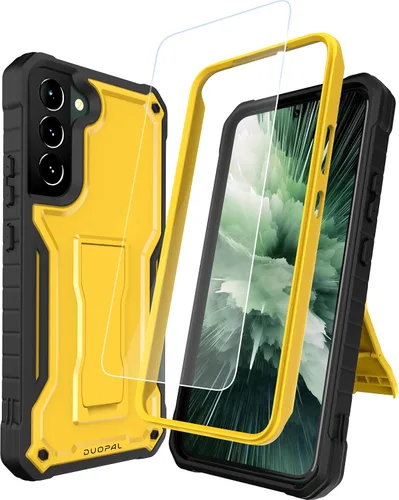 Vista 13 de Funda para Samsung Galaxy S22 5G (solo no es compatible con Plus o Ultra), funda de protección de grado militar con protector de pantalla HD y Negro