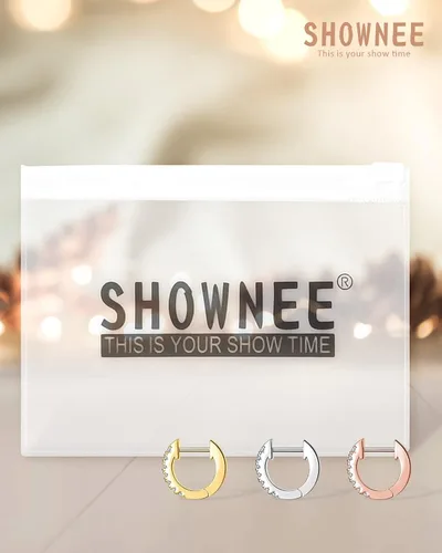 Vista 7 de Shownee Gold Huggie Earrings for Women Silver Small Huggie Hoop Earrings for Women Girls Gift 14K Gold Plated Hoops Set with Cubic Zirconia
