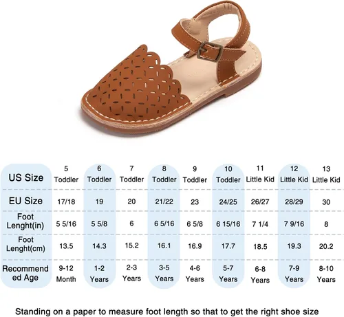 Vista 111 de THEE BRON Sandalias cómodas para niñas, zapatos para niños, sandalias rellenas
