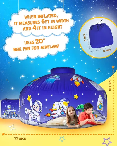 Vista 2 de Skywin Tienda de Aire para Niños (77" x 50") Se Construye en 30 Seg, Tiendas para Niños Pequeños de Interior para Juego Imaginativo, Espaciosas