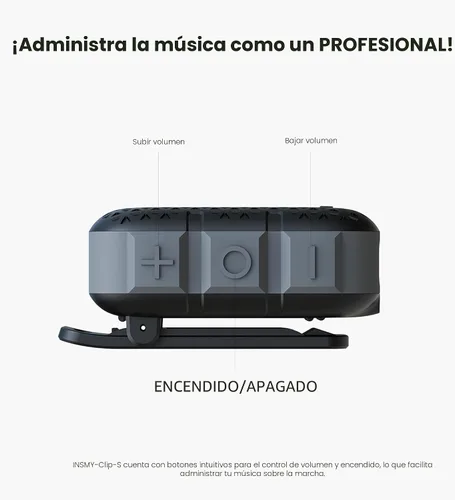 Vista 7 de INSMY Altavoces Bluetooth portátiles, impermeabilidad IP67, altavoz personal pequeño portátil con clip, sonido limpio, par estéreo, inalámbrico