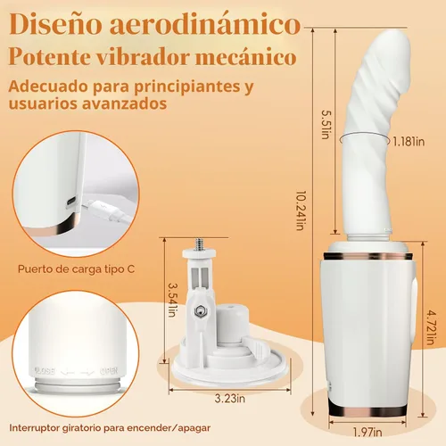 Vista 5 de Consolador de empuje para adultos, juguetes sexuales para mujeres y hombres, juego anal de clítoris punto G, máquina de consolador, interruptor
