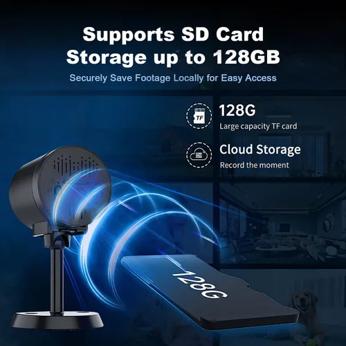 Vista 7 de Mini cámara WiFi 2.4G para casa de gato con calefacción (uso enchufable), 1080P HD, visión nocturna, detección de movimiento, ultra gran angular