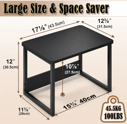 Vista 5 de MARTY Organizador de Encimera de Cocina Estante de Gabinete, 17x12.4 Estantes Grandes para Especias Estante de Encimera Soporte para Microondas