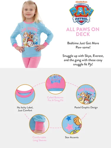 Vista 6 de Paw Patrol Pijama Chase Marshall Skye Everest para niña