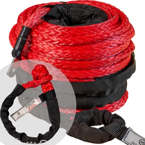 Vista 9 de Cuerda de cabrestante sintética de 1/4'x50 MBS-8200lbs (probada en laboratorios) tratada térmicamente preestirada con funda negra para ATV UTV Rope