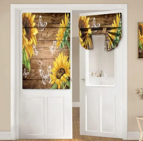 Vista 61 de Cortinas de puerta negras y rojas para ventanas de puerta, estampado de leopardo y cebra, cortinas de ventana para puerta de vidrio francesa
