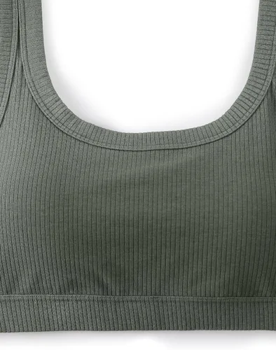 Vista 6 de CRZ YOGA Sujetadores deportivos acanalados para mujer, espalda en U, inalámbrico, de impacto medio, acolchado, para yoga, entrenamiento, camisola