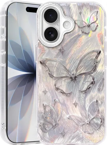 Vista 134 de I-MGAE-IN-AR Funda compacta para iPhone 11, diseño de mariposa, marco de protección de lente de cámara con diamante 3D, bonitas fundas protectoras