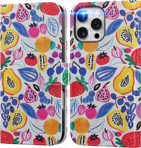 Vista 74 de DEENAKIN Funda tipo cartera para iPhone 15 con tarjetero + clip para efectivo, bloqueo RFID, protección contra caídas de grado militar y obras