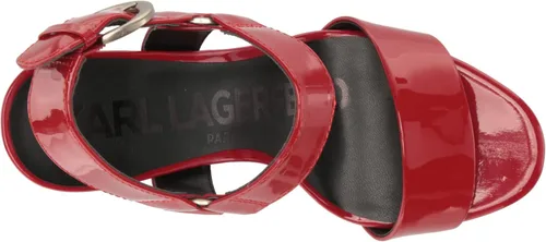 Vista 5 de Karl Lagerfeld Paris Sandalias de cuero Cieone con punta abierta para mujer