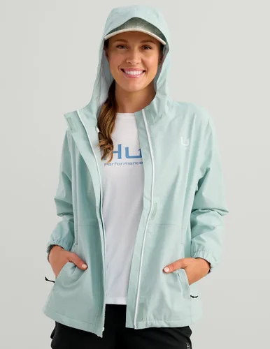 Vista 6 de HUK Chaqueta Storm Heavy Duty 2.0 para mujer, impermeable, resistente al viento y transpirable, abrigo de lluvia para mujer