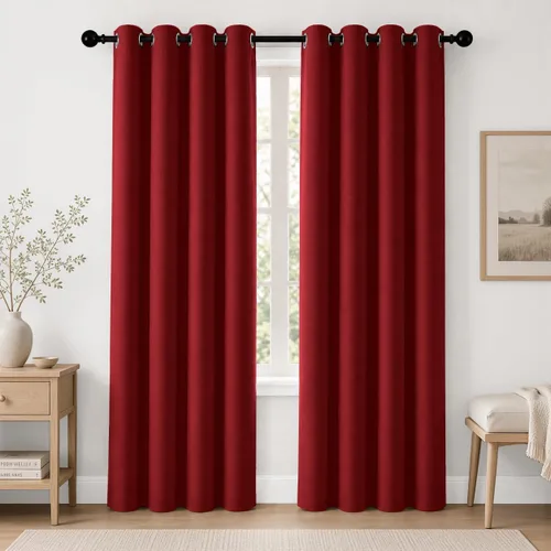 Vista 74 de Cortinas de oscurecimiento de habitación de 84 pulgadas de largo para dormitorio, sala de estar, cortinas térmicas aislantes con ojales