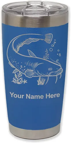 Vista 27 de LaserGram Vaso aislado al vacío de 20 onzas, bagre, grabado personalizado incluido (negro)