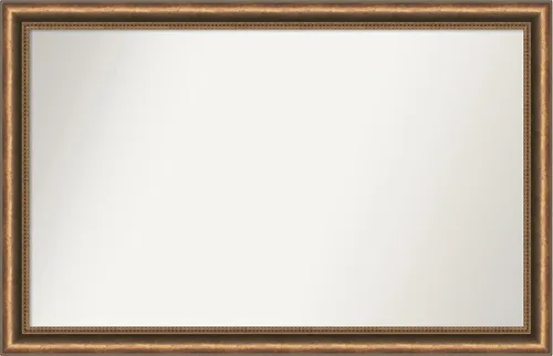 Vista 85 de Amanti Art Espejo de baño de bronce para sobre fregadero, 24 x 24 pulgadas, espejo de tocador cuadrado estrecho de bronce Manhattan, marco de madera