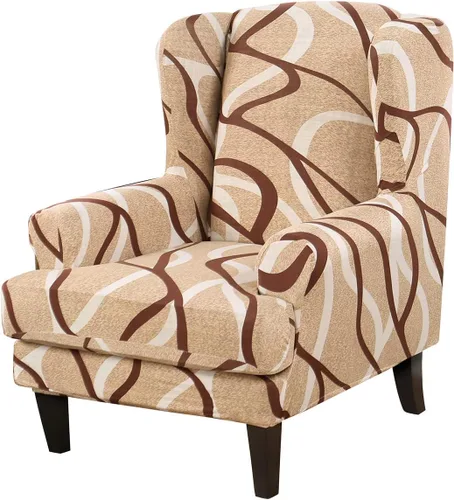 Vista 12 de GULI Wingback - Funda para silla de 2 piezas, fundas para silla de sillón, fundas de elastano para sofá, protector de muebles, lavable a máquina