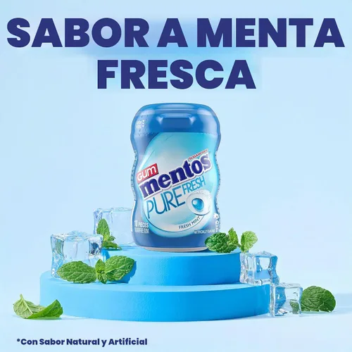 Vista 4 de Mentos Goma de mascar Pure Fresh sin azúcar, menta fresca, 10