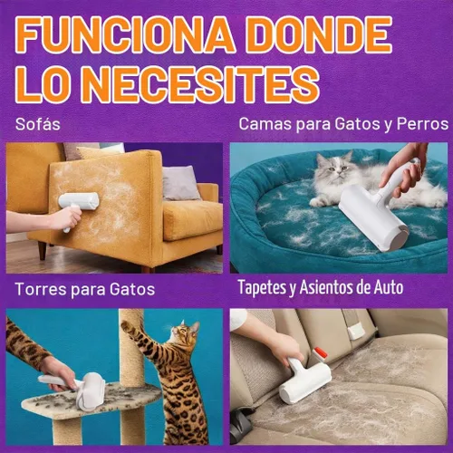 Vista 5 de Rodillo removedor de pelo de mascotas reutilizable – Rodillo manual resistente para pelos de perros y gatos – Muebles, sofá, alfombra, alfombras