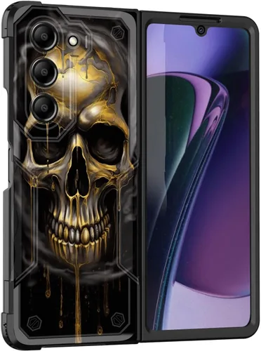 Vista 10 de Funda para Galaxy Z Fold 5 5G 2023, doble capa, protección contra caídas de grado militar de 10 pies, antideslizante, resistente a prueba de golpes