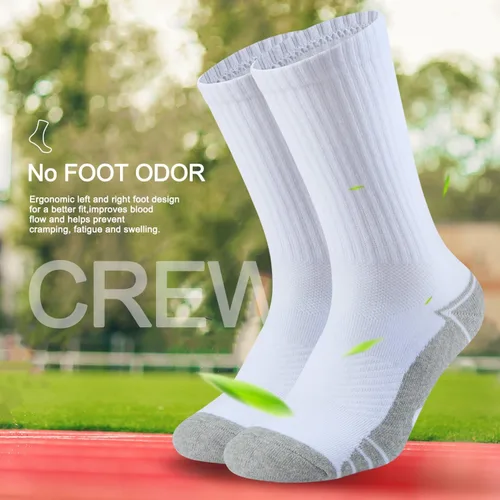 Vista 8 de Calcetines acolchados de algodón para hombre, con compresión de arco atlético, control de humedad, duraderos, cómodos, para trabajo, 6 pares
