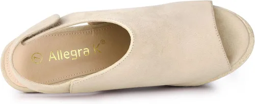 Vista 4 de Allegra K Sandalias de cuña con plataforma para mujer