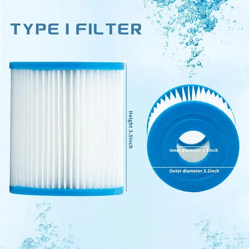 Vista 3 de Cartucho de filtro de piscina tipo I para piscinas sobre el suelo, 58093 Cartucho de filtro de repuesto para filtro de piscina, elementos de filtro