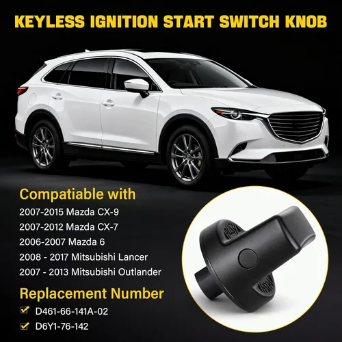 Vista 6 de Juego de llave de encendido con botón de giro y conjunto de inserción para Mazda CX-9 2007-2015 2006-2007 Mazda 6 2007-2011 CX7 Reemplaza