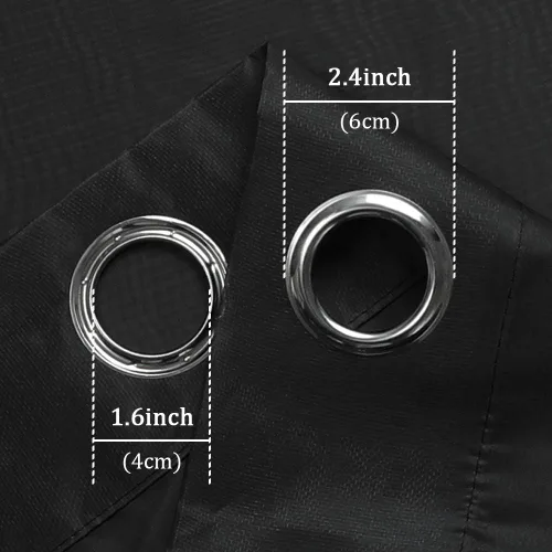 Vista 6 de 2 paneles con ojales en la parte superior.