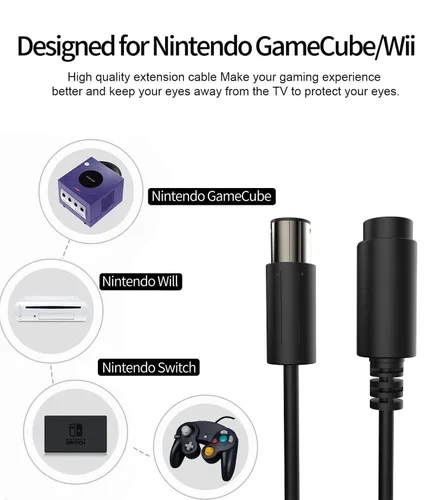 Vista 4 de SNLLMZI WiiGamecube - Cable de extensión para controlador Wii Gamecube GCN 2